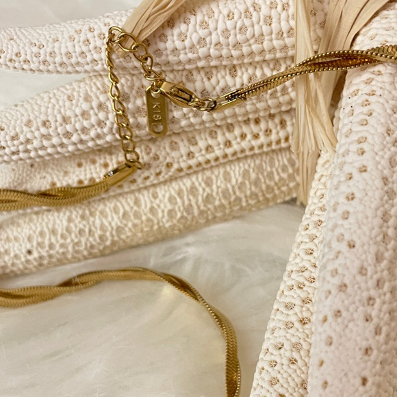 Boutique 18k Gold Plated Stainless Steel Braided Herringbone Necklace NWOT - Picture 3 of 5